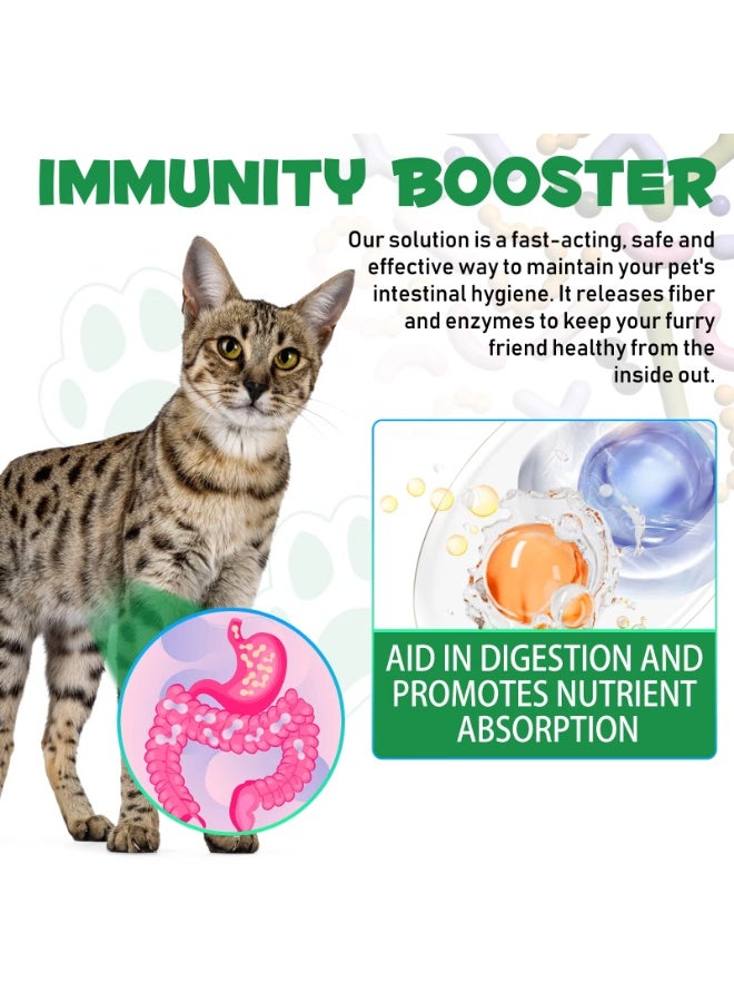 Oimmal Herbal De-Wormer with Probiotics for Cats 60ml, Helps With Improve Digestion, Nutrient Absorption, Immunity Boost, Broad Spectrum Hook 100% Natural Cat Deworming Drops Easy Feeding - Image 5