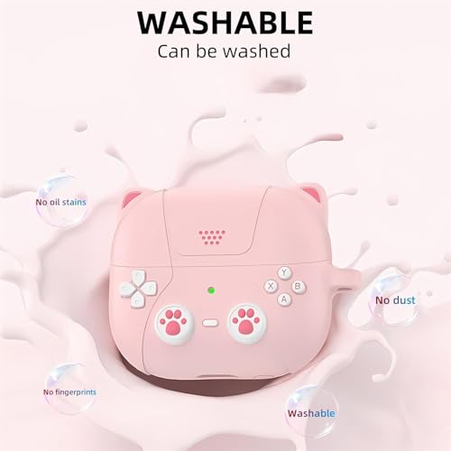 Meyaar Silicone Case for Apple Airpods 4 (2024) Cute Design for AirPods 4 with Active Noise Cancellation (ANC) with Keychain Shockproof Protective Case (Kitty Pink) - Image 5