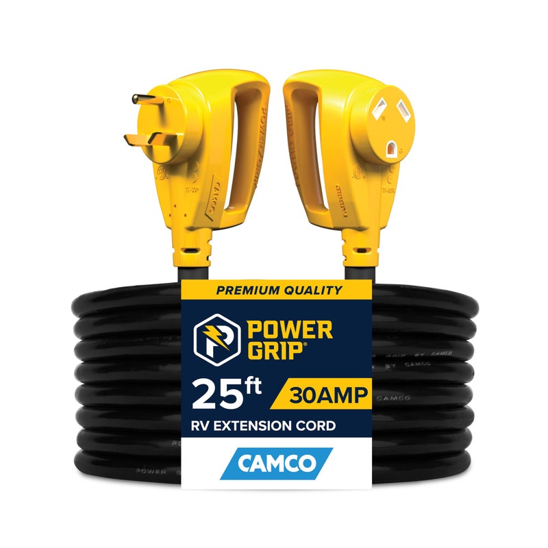 Camco Power Grip 25-Ft 30 Amp Camper/RV Extension Cord - Rated for 125V /3,750W - Features Heavy Duty 10-Gauge Copper Wire for Superior Conductivity & Coated w/Heat-Resilient PVC (55191) - Image 5