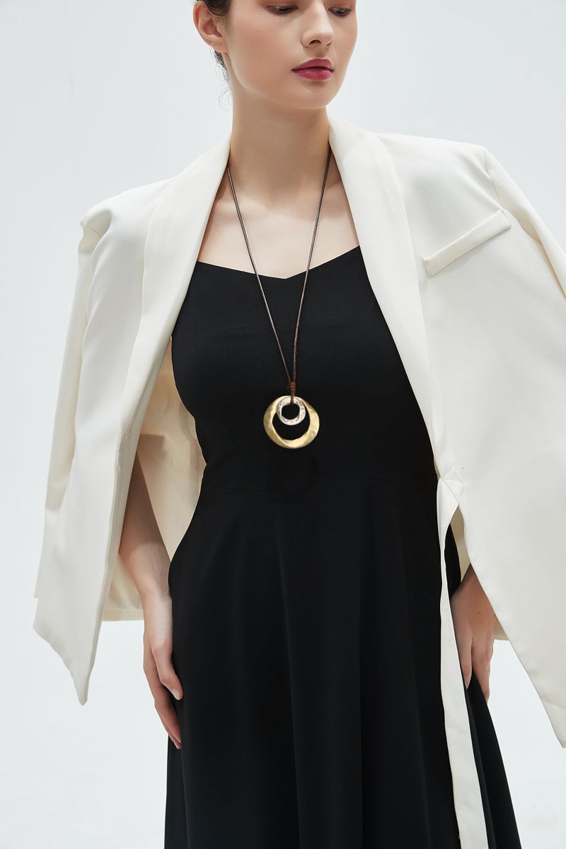 joymiao Boho Layered Necklace Vintage Necklace for Cowgirls Hippie Choker Necklace Leather Wrap Necklace for Women - Image 3