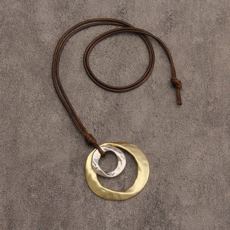 joymiao Boho Layered Necklace Vintage Necklace for Cowgirls Hippie Choker Necklace Leather Wrap Necklace for Women - Image 5