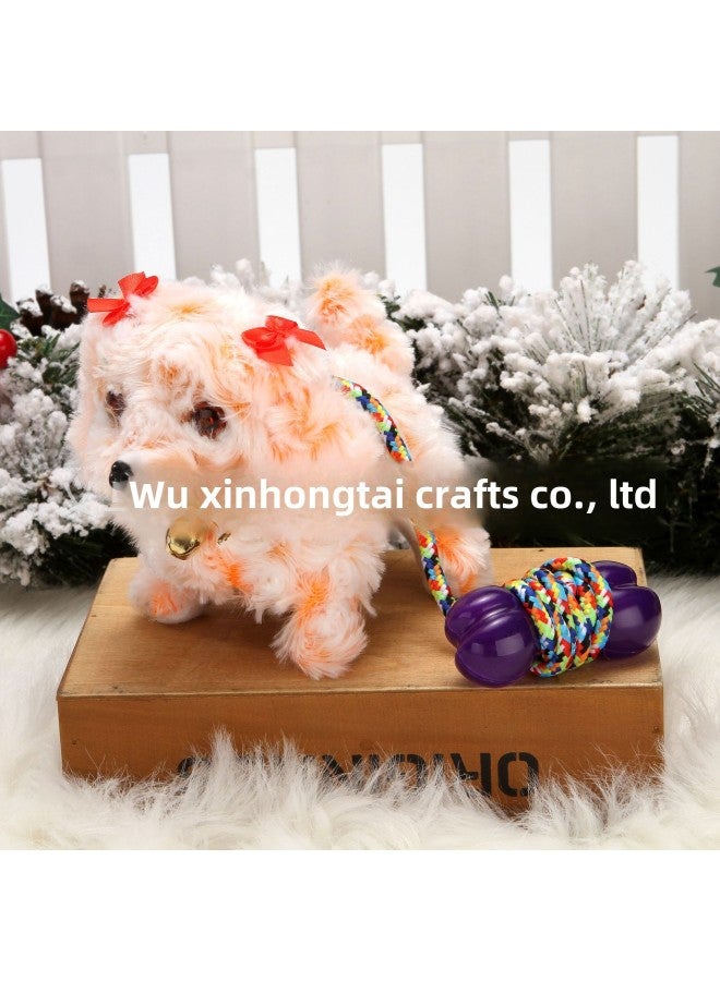 Children's Simulation Toy Electric Dog 1-3 Teddy Bunny Cat Pet Stall Electronic Pet Plush Toy-Color:Leash Dog Orange  - Image 1