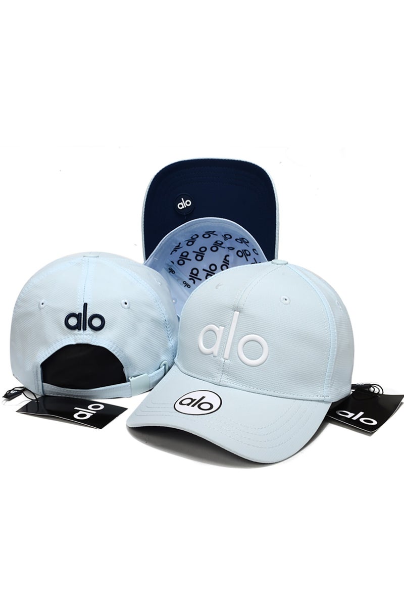 Alo Yoga Light Blue Baseball Cap Multi - Element Alo Logos & 3D Patch Design 