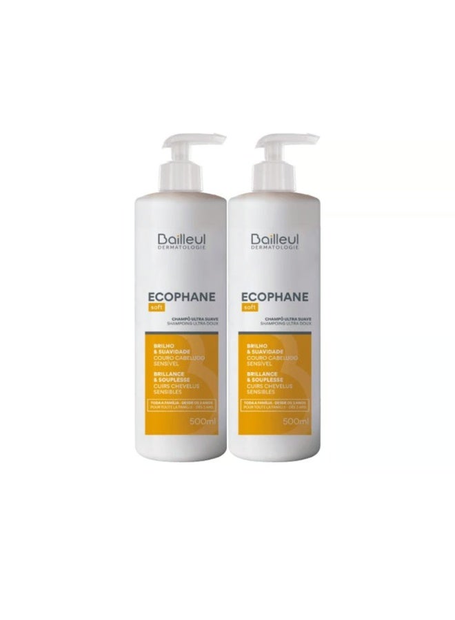 ECOPHANE Ultra Soft Shampoo for Sensitive Scalps 500ml x2 - Image 1