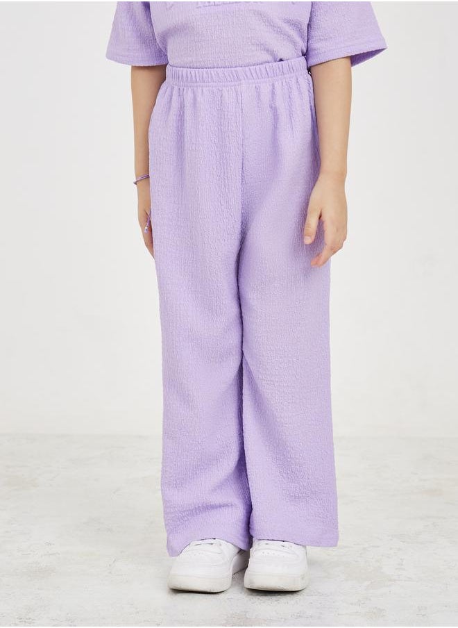 Styli - Embossed Textured T-Shirt & Wide Leg Pants Set - Image 1