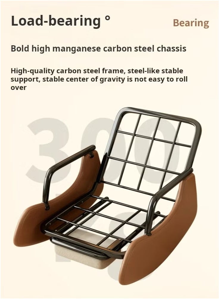 Old_Feller Modern rocking chair, Modern style rocking armchair with footrest and side pockets, Three-position adjustable upholstered high back rocking chair, Lounge chair for balcony, Lazy sofa chair for lounge living room bedroom patio garden （Beige/Black） - Image 5