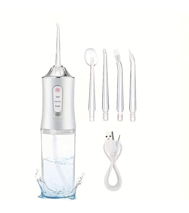 White Portable USB Oral Irrigator Water Flosser for Teeth Gum Care Rechargeable Dental Device IP67 Waterproof for Travel Home Use - Image 3