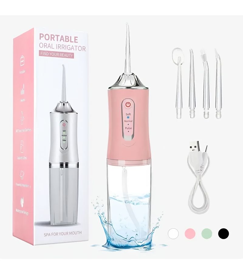 White Portable USB Oral Irrigator Water Flosser for Teeth Gum Care Rechargeable Dental Device IP67 Waterproof for Travel Home Use - Image 2