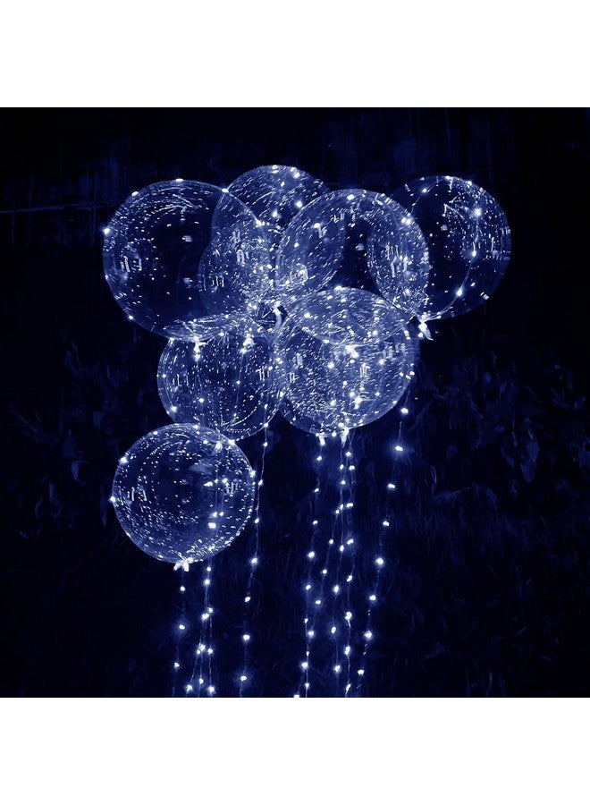 UZER 10 Packs Led Bobo Balloons, Clear Light Up Balloons,Helium Glow Bubble Balloons With String Lights For Party Birthday Wedding Quinceanera Decorations (Cold White) - Image 4