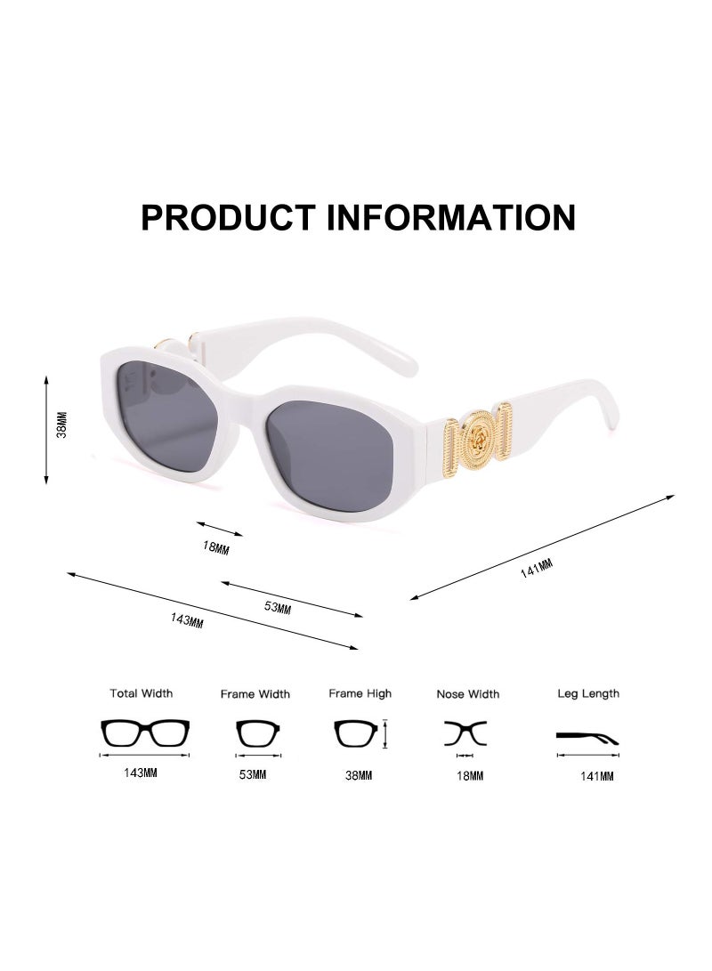 SYOSI Rectangle Sunglasses for Women Retro Driving Glasses Vintage Fashion Irregular Frame Protection Men Model  - Image 4