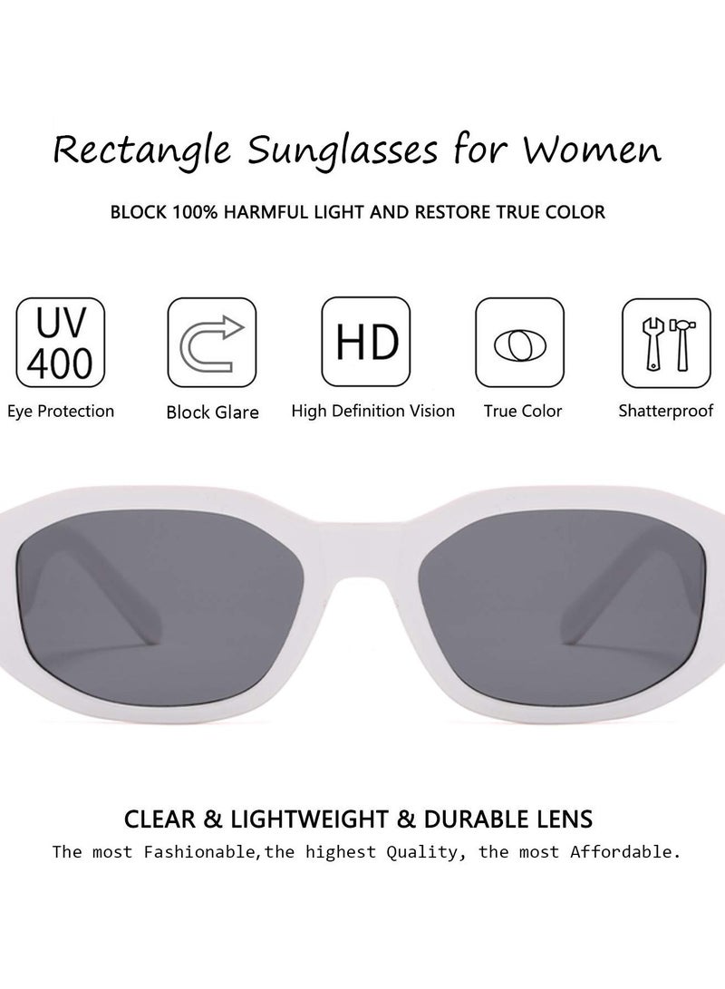 SYOSI Rectangle Sunglasses for Women Retro Driving Glasses Vintage Fashion Irregular Frame Protection Men Model  - Image 3