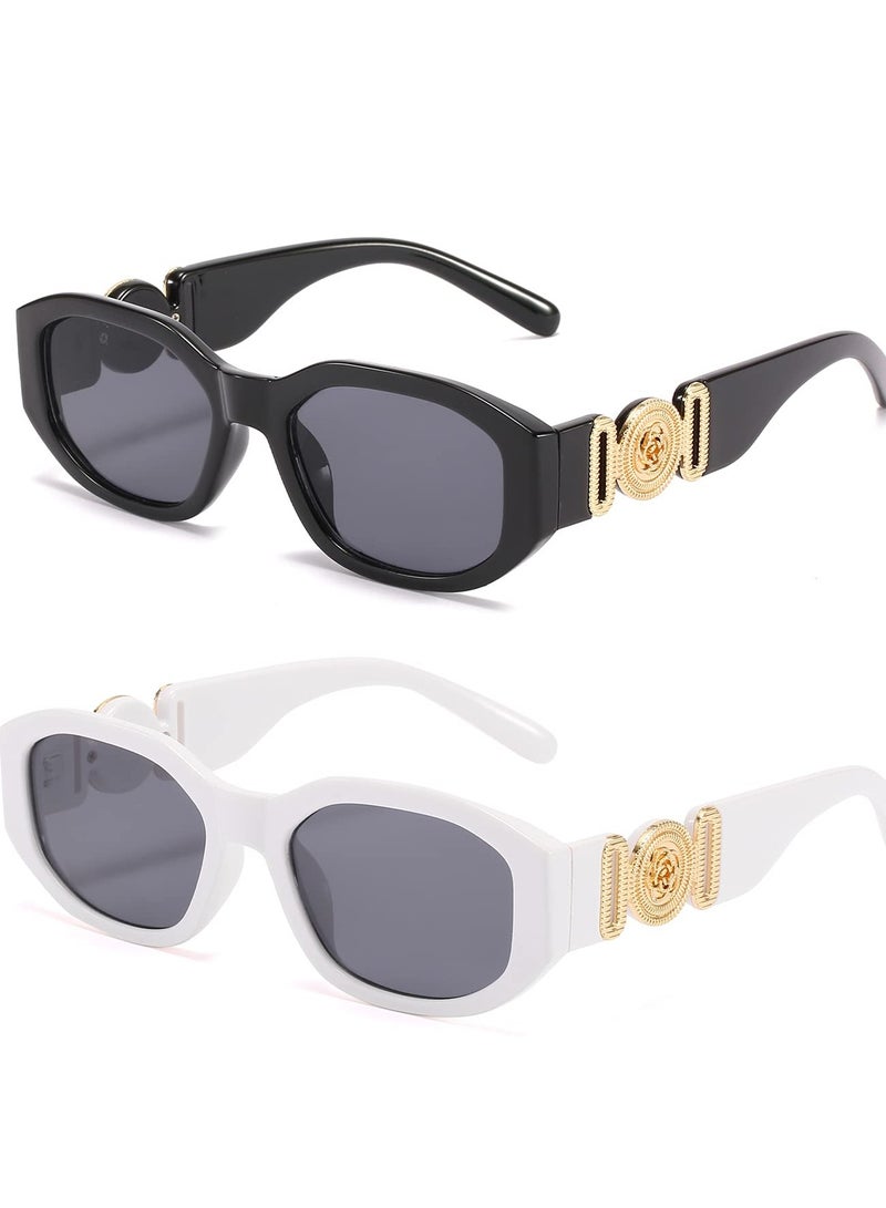SYOSI Rectangle Sunglasses for Women Retro Driving Glasses Vintage Fashion Irregular Frame Protection Men Model  - Image 1