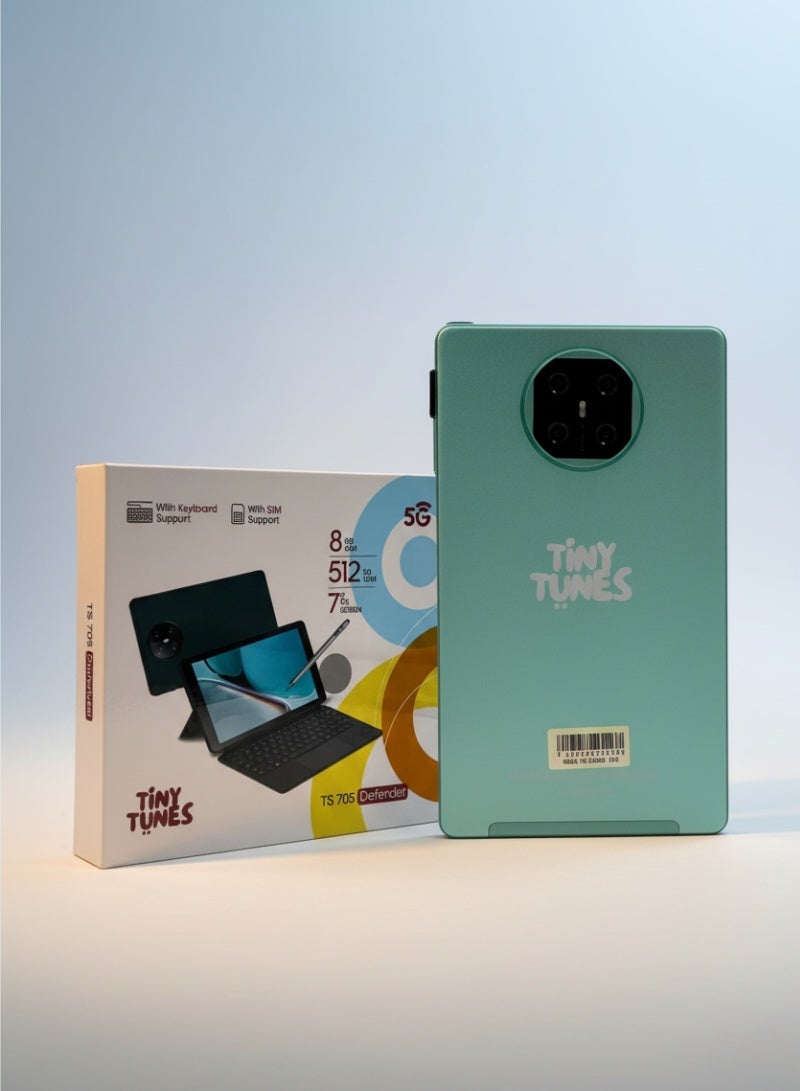 تيني تونز تابلت الأطفال TS705 – شاشة 7 بوصات، كيبورد وقلم مرفقين، واي فاي ويدعم الشريحة - Image 1