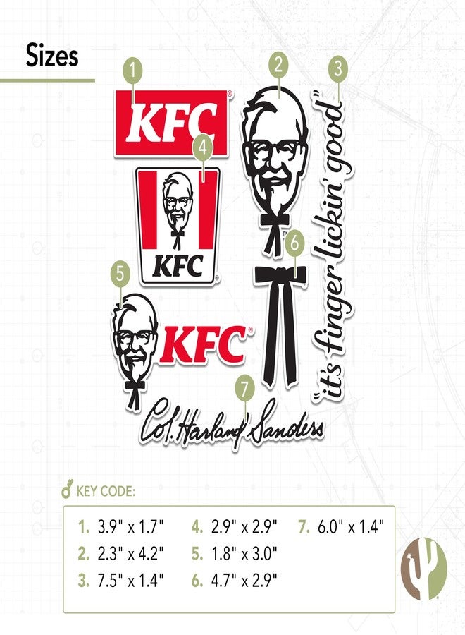 Desert Cactus KFC Sticker Kentucky Fried Chicken Sticker Vinyl Decals Laptop Water Bottle Car Scrapbook T2 (Type 2-4) - Image 2
