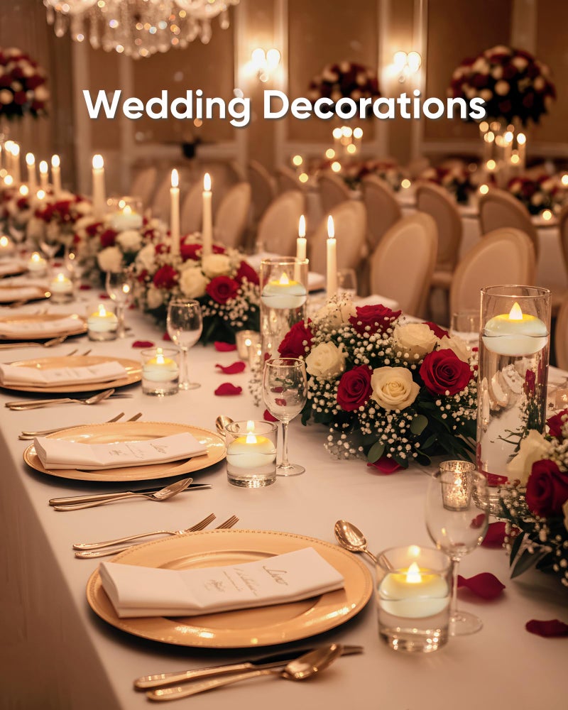 5plots 6 Pack 200 Hour Flameless Floating Candles, 2 Inches White Waterproof Led Tealights for Wedding Vases Centerpieces Party Proposal Pool Decor Decoration - Image 3