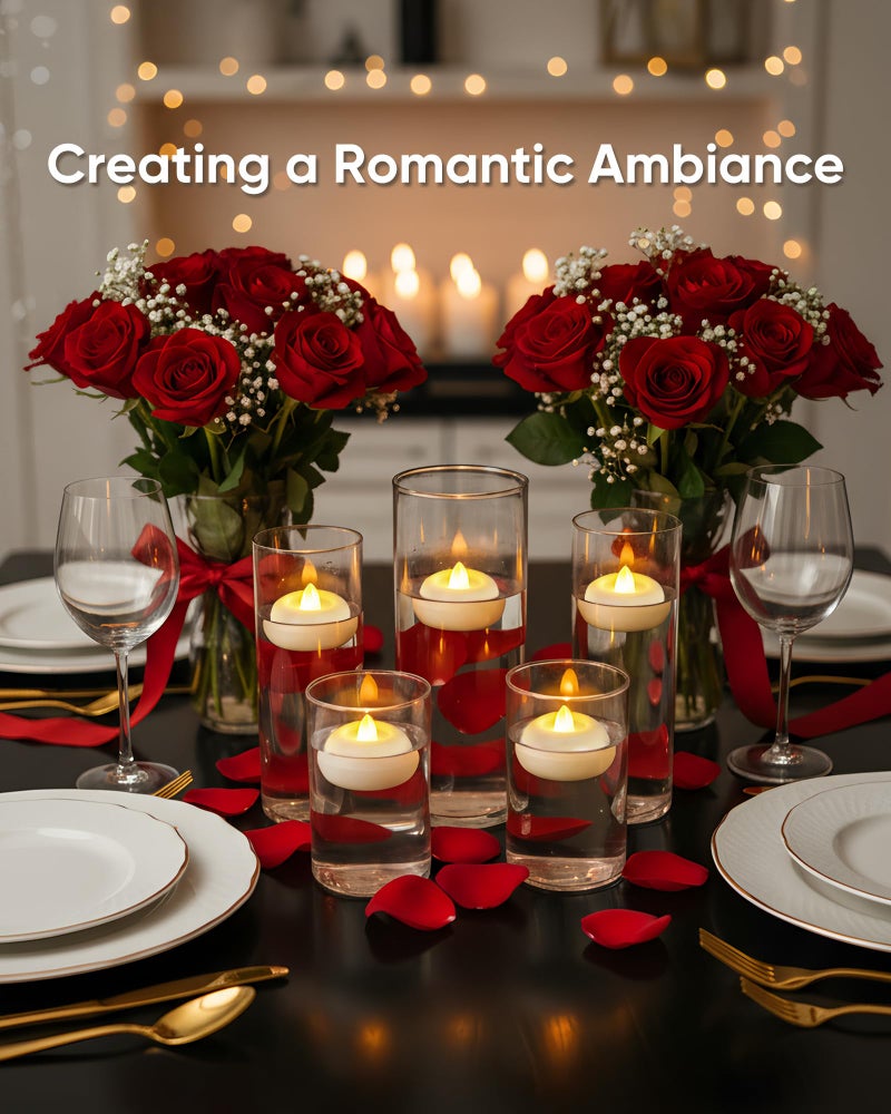5plots 6 Pack 200 Hour Flameless Floating Candles, 2 Inches White Waterproof Led Tealights for Wedding Vases Centerpieces Party Proposal Pool Decor Decoration - Image 4