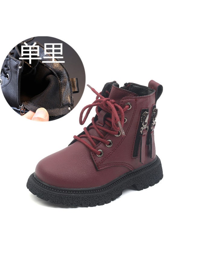 Autumn And Winter New Children With Martin Boots British Style Boys Warm Small Leather Shoes