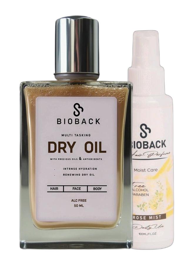BIOBACK SHIMMERING DRY OIL 50 mi. & Hair perfume and mist with rose scentBundle - Image 1