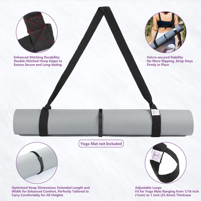 Yogaer Yoga Mat Carrier Strap  Adjustable Thick Straps Sling For Carrying Large Mats  Stretching Band - Image 5