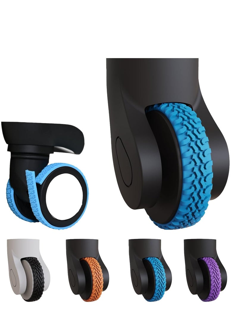 10Pack Luggage Wheel Silicone Adhesive Covers for Suitcase,Waterproof Ultra Sticky Backing, Fits Most 4/8 Wheels Carry-on Luggage, Anti-Shedding Silent Wheel Cover (Blue) - Image 1