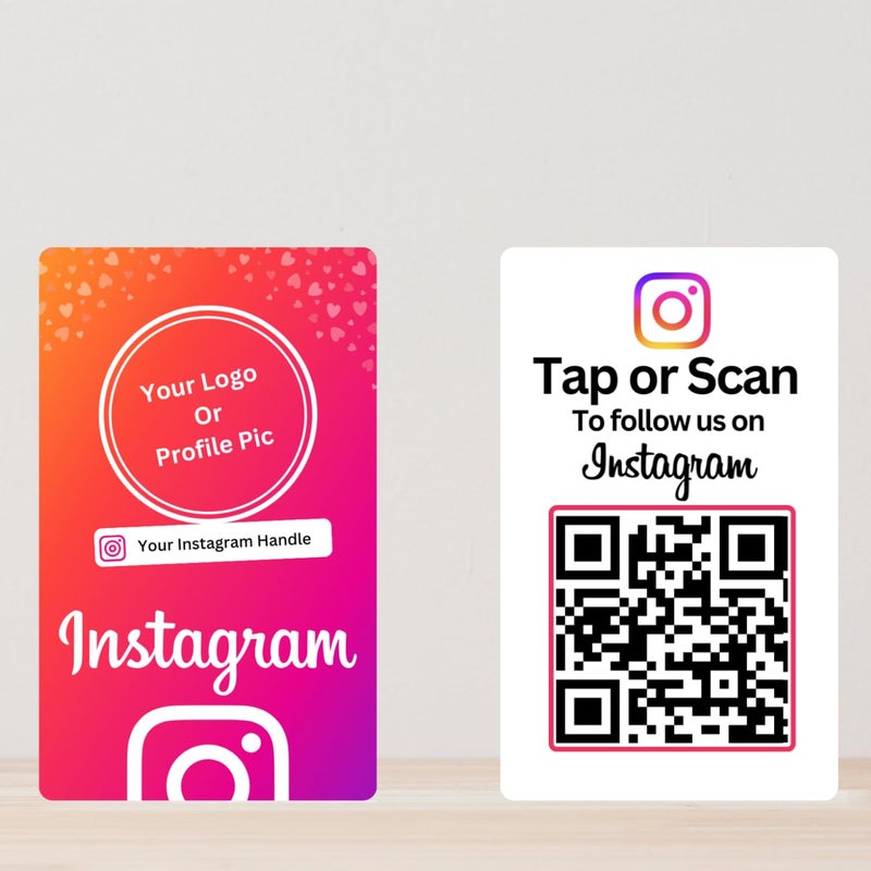 Tinydabba Custom Instagram NFC Card | With QR | With Logo & handle | 4K UV Printed - Image 1
