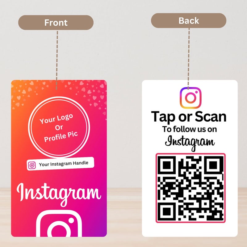 Tinydabba Custom Instagram NFC Card | With QR | With Logo & handle | 4K UV Printed - Image 2