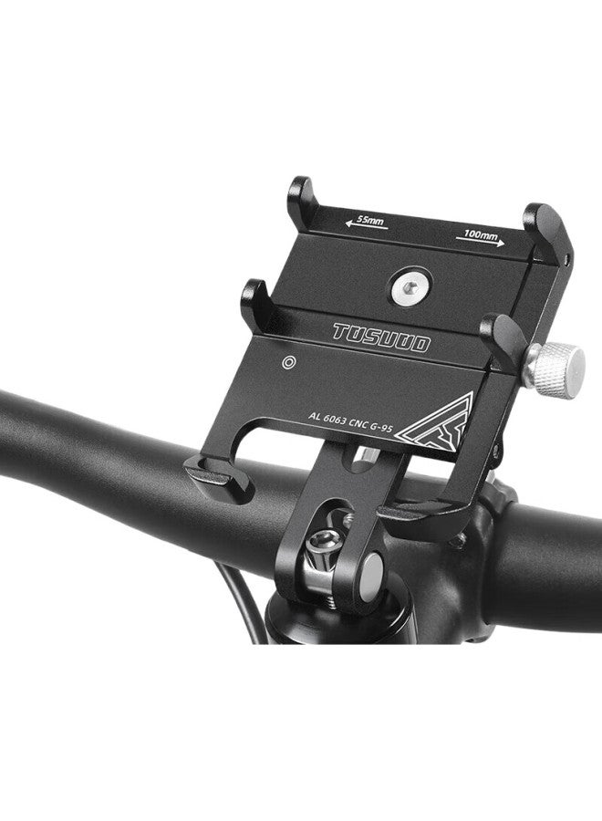 TOSUOD Bicycle Aluminum Alloy Phone Mount Navigation Bracket For Video Recording, Mountain And Road Bike, Black - Enlarged And Widened - Image 3