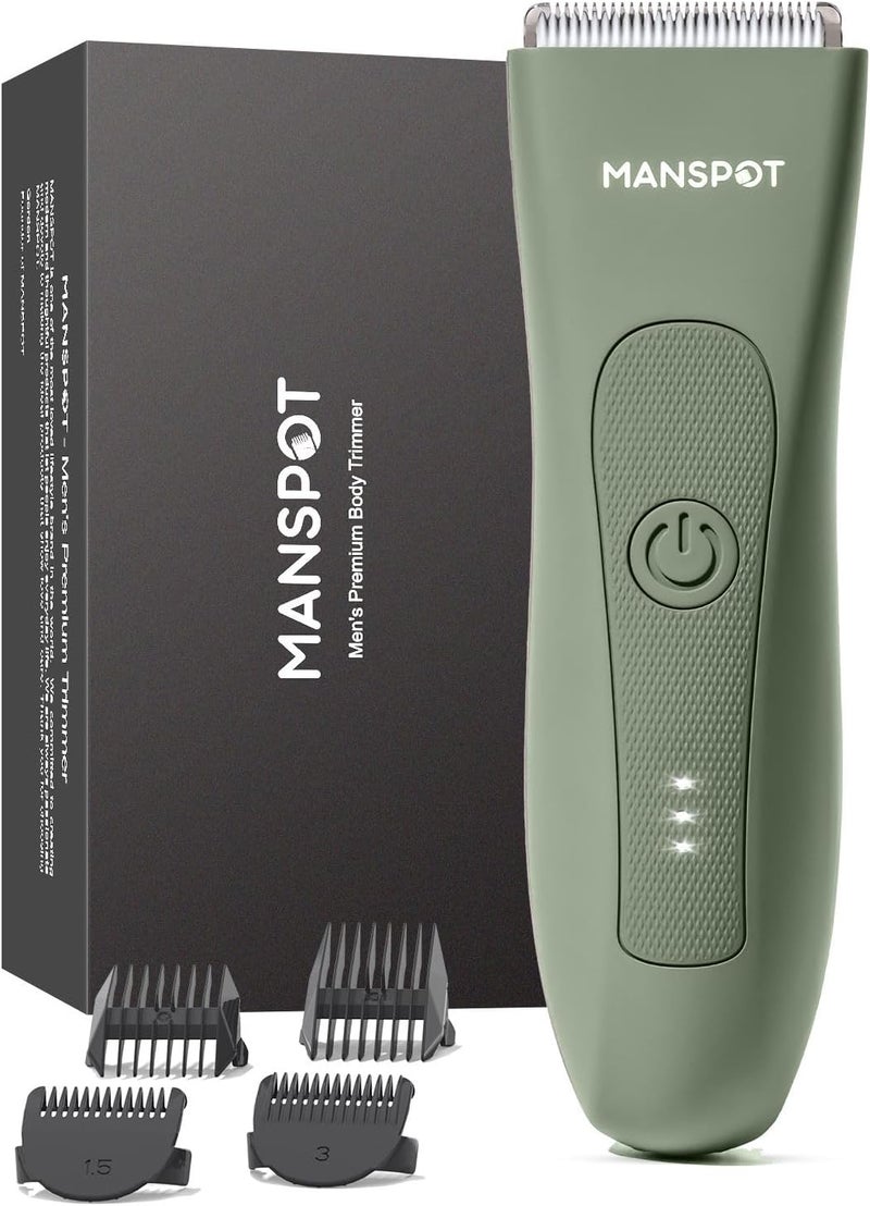 MANSPOT Manscape Pubic Hair Trimmer for Men and Women Electric Ball Trimmer Pubic Trimmer ShaverHypoallergenic Ceramic Blade HeadsWaterproof WetDry Groin Shaver20 Times UsageNo NickNo Burn