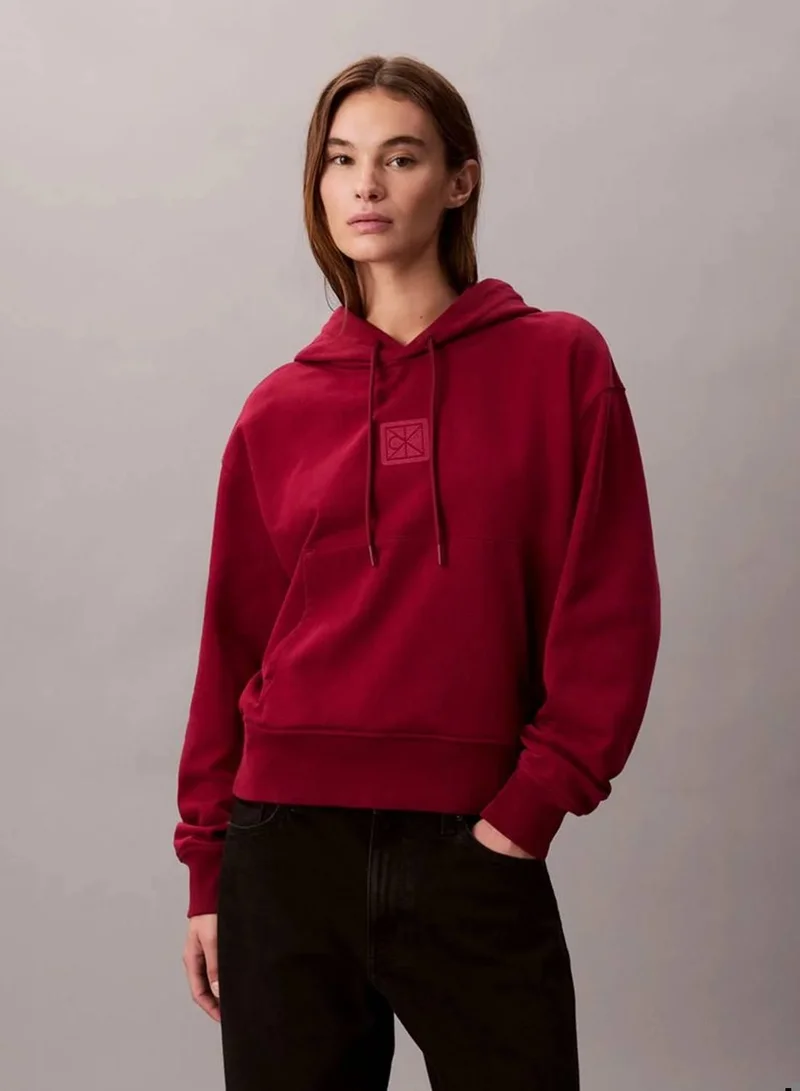 Calvin Klein Magenta Jewel Premium Terry Hoodie for Women | Best Price UAE