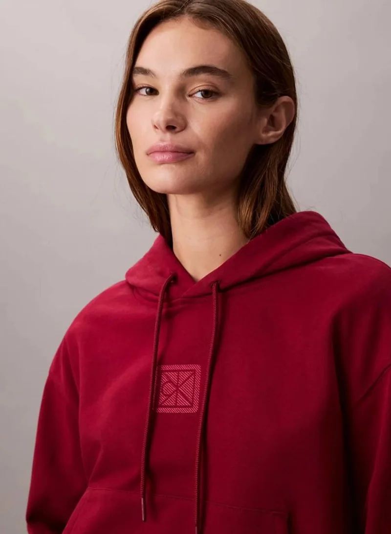 Calvin Klein Magenta Jewel Premium Terry Hoodie for Women | Best Price UAE
