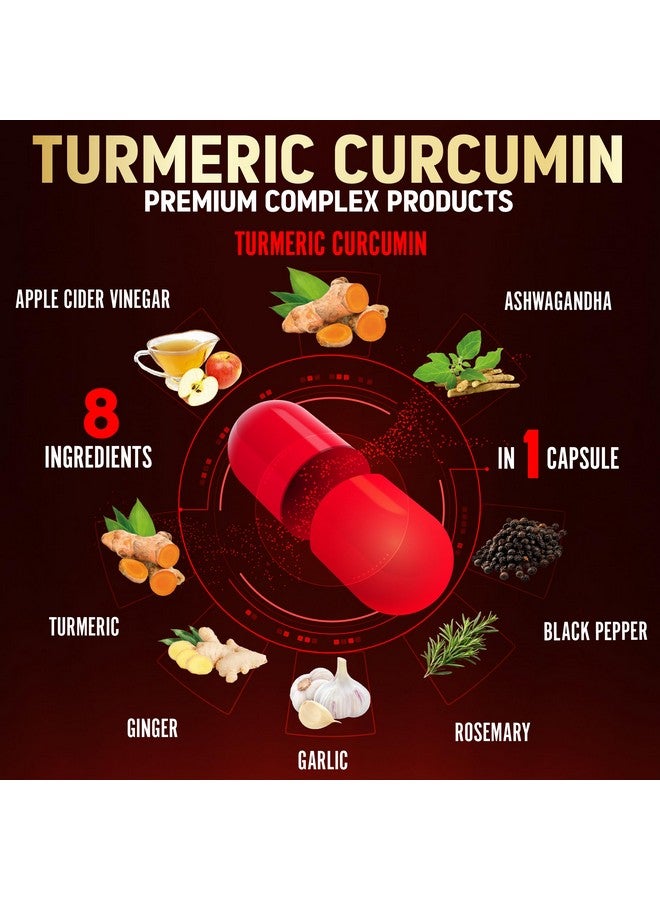 Zolotus 7 in 1 Turmeric Curcumin + Apple Cinder Vinegar Capsules, 6 Month Supply with Ashwagandha, Ginger, Garlic Bulb, 180 Capsules  - Image 3