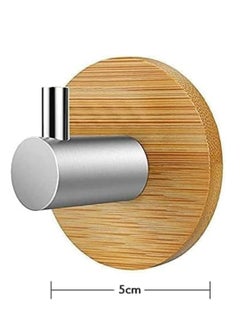 Oasisgalore 4 Pcs Self-Adhesive Wooden Hooks – Heavy-Duty Wall Hooks for Robe, Towel, Coat, and Keys  - Image 5