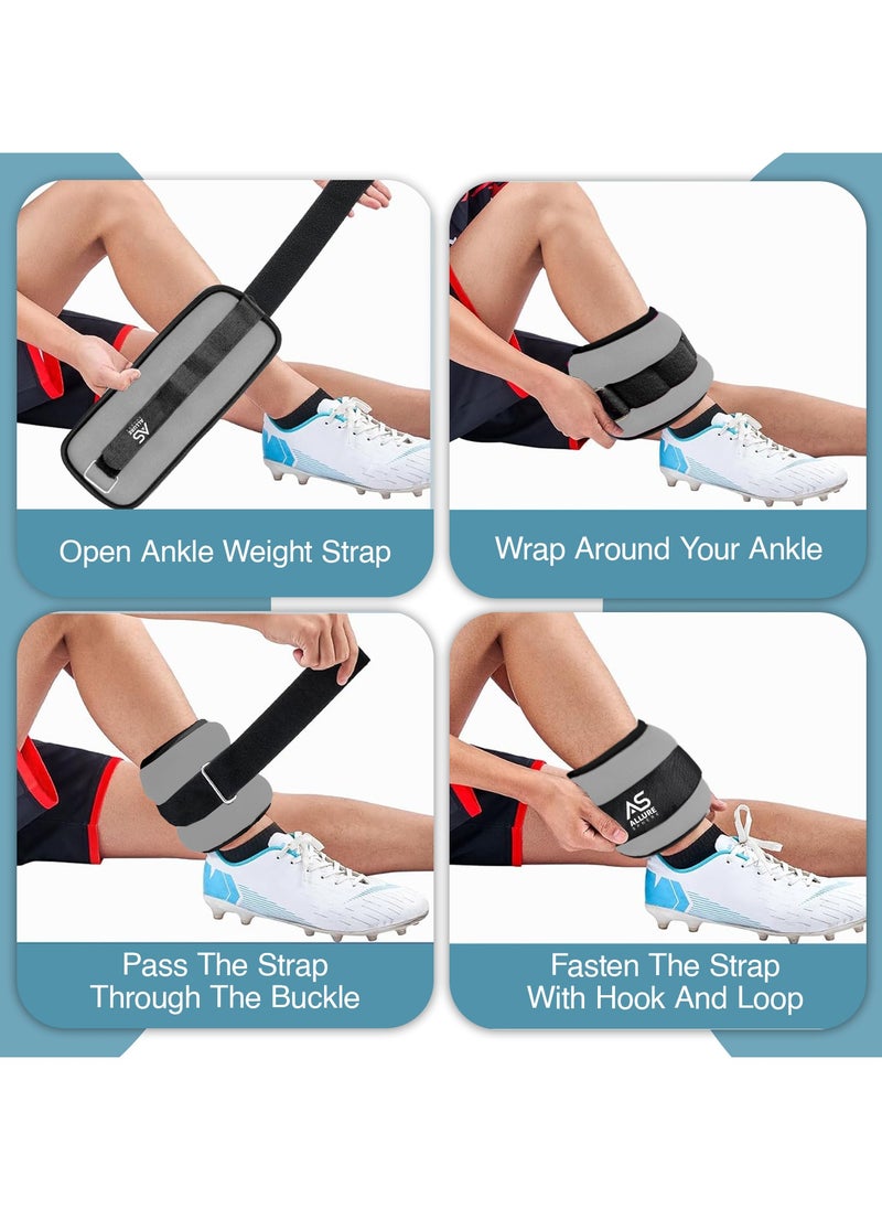 Sphere Ankle Weights With Adjustable Straps For Men & Women 0.5Kg- 2.5Kg In Pair - Wrist & Leg Weights For Jogging, Running, Aerobics, Gymnastics, Fitness Exercise, Workouts
