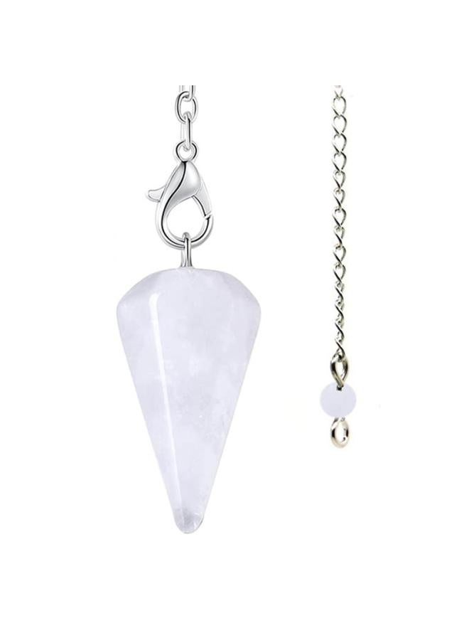 Hot Large Natural Gemstone Crystal Hexagonal Column Tapered Pendulum Pendant Necklace Cut Crystal Necklace 