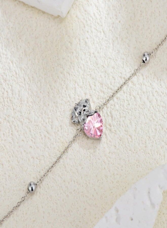 LONAGO Dog Bracelet with Birthstone Maltese Dog Link Bracelet Gift for Women (October) - Image 3