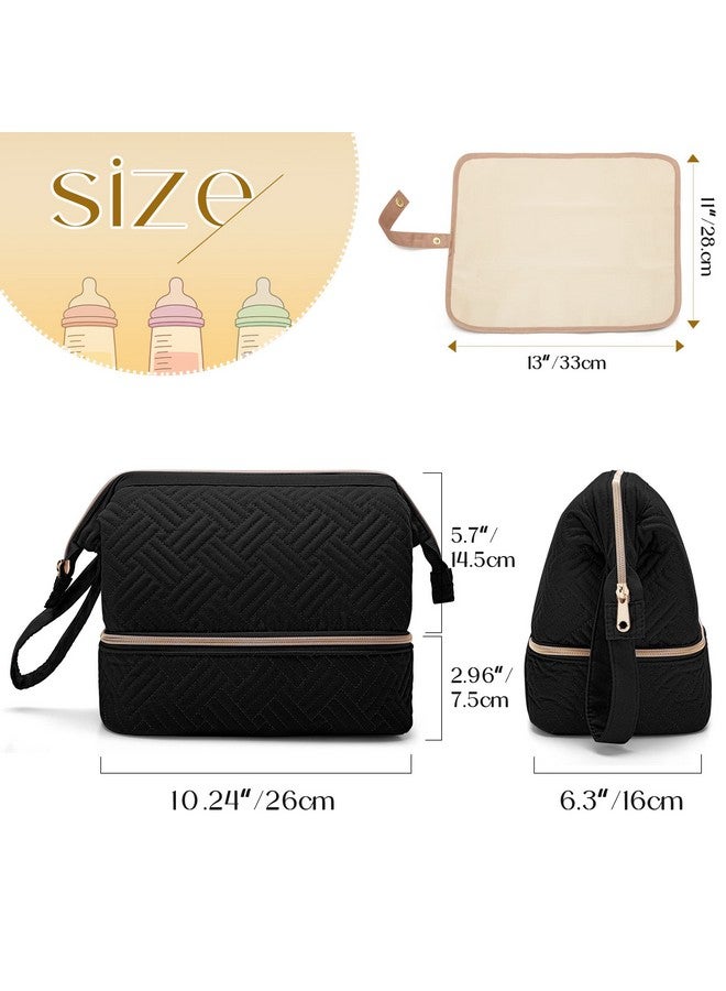 Fasrom Wearable Breast Pump Bag Compatible with Elvie Pumps, Double Layer Pump Carrying Case with Waterproof Mat and Insulated Pockets for Working Moms, Black (Bag Only, Patent Pending) - Image 5