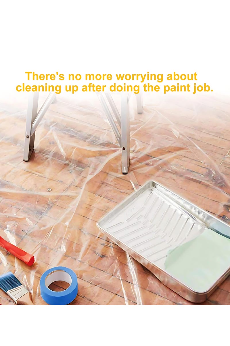 ALMiHomi Plastic Furniture Dust Cover Roll 3000 × 300 cm (1181 × 118 in) Pre-Taped High-Density Waterproof Dustproof Adhesive Film, Multi-Functional Sofa & Table Protector for Home, Renovation, Moving, Storage & Party Use Extra Large - Image 4