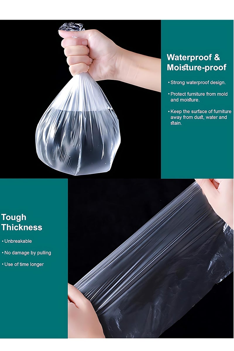 ALMiHomi Plastic Furniture Dust Cover Roll 3000 × 300 cm (1181 × 118 in) Pre-Taped High-Density Waterproof Dustproof Adhesive Film, Multi-Functional Sofa & Table Protector for Home, Renovation, Moving, Storage & Party Use Extra Large - Image 5