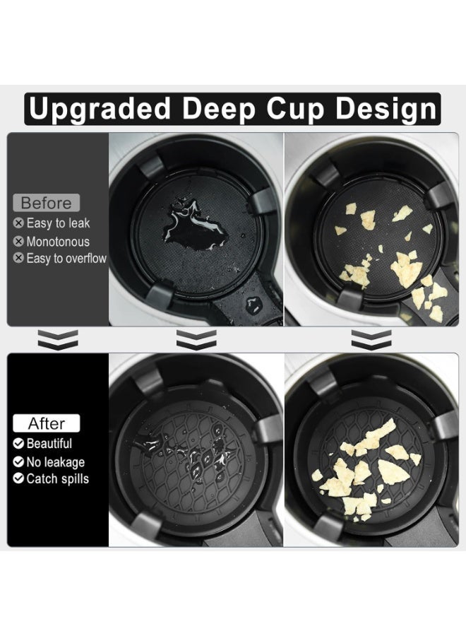 Car Cup Holder Coaster, Silicone Cup Holder Insert, Universal Non-Slip Cup Holders, Car Accessories Interior for Women and Man 4 Pack Black - Image 2