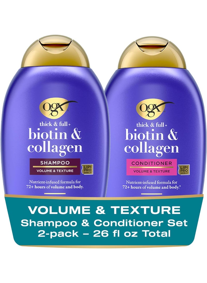 أو جي إكس مجموعة شامبو وبلسم (كثيف وكامل) مع البيوتين والكولاجين 385 مل - Image 2