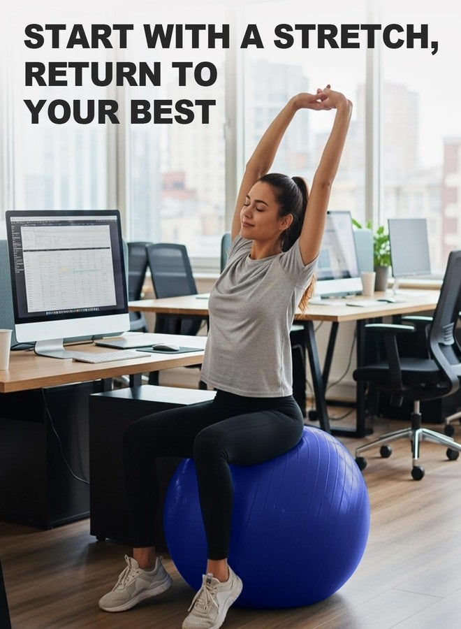 Trideer Yoga Ball for Exercise, Pregnancy & Birthing, 5 Sizes Exercise Ball for Physical Therapy, Stability, Fitness, Quick Pump Included - Image 5