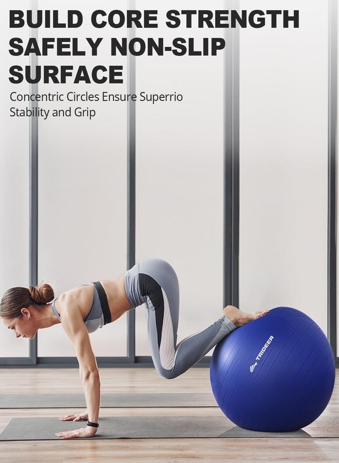 Trideer Yoga Ball for Exercise, Pregnancy & Birthing, 5 Sizes Exercise Ball for Physical Therapy, Stability, Fitness, Quick Pump Included - Image 3