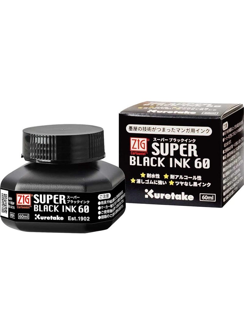 Zig - Super Black Ink Super Black Writing and Drawing Ink 60 Ml. - Image 1