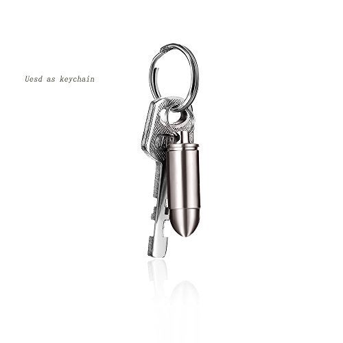 FOSIR Titanium Necklace for Men, Titanium Bullet Pendant Necklace for Men and Women Stainless Steel Rolo Chain - Image 4