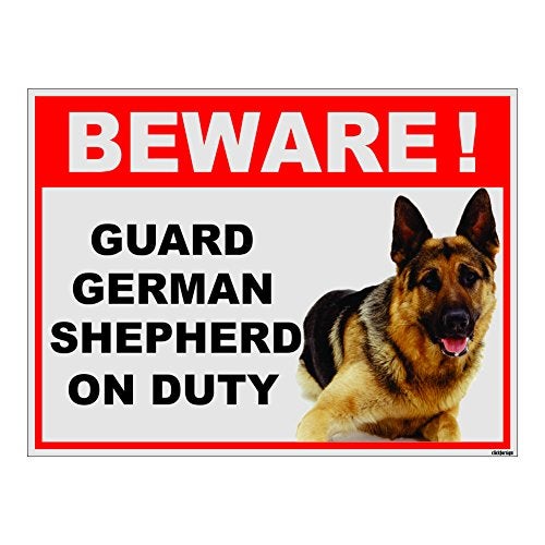 Clickforsign BOD-REF-BIG-SB-5 Beware of Guard Dog German Shepard on Duty Sign - Image 1