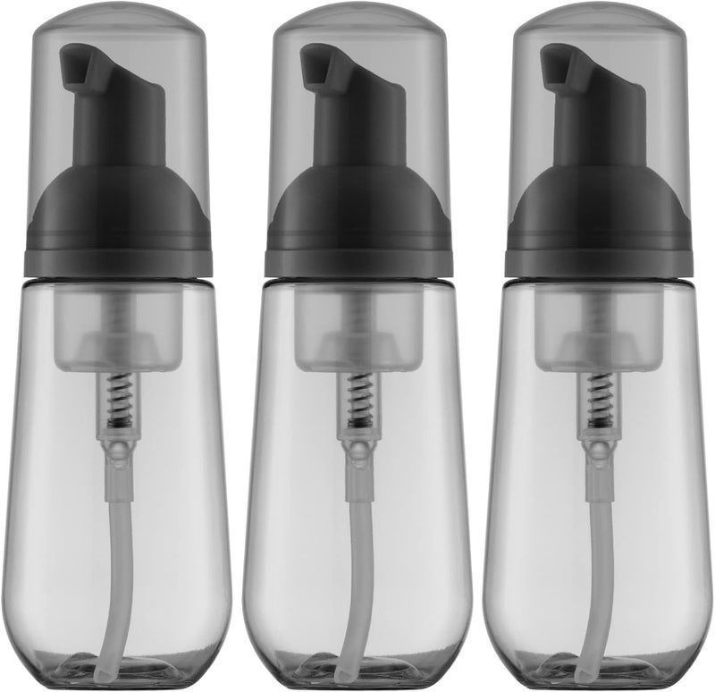 زجاجة رغوة صابون تيكسون، زجاجة سفر فارغة لشامبو الرموش المنظف، موزع (60 مل، 2 أونصة سائلة، أسود)