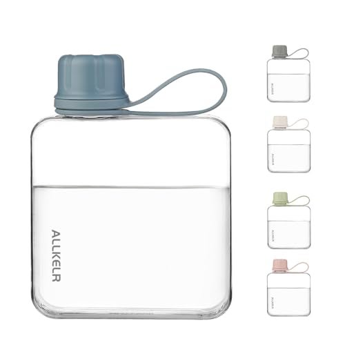 ALLKELR Portable Flat Water Bottle,BPA Free Reusable Tritan Plastic Travel Water Bottle Cup,Lightweight Leakproof Slim Water Bottle Fits Purse,Backpacking, Hiking (Blue, 10.8 oz) - Image 3