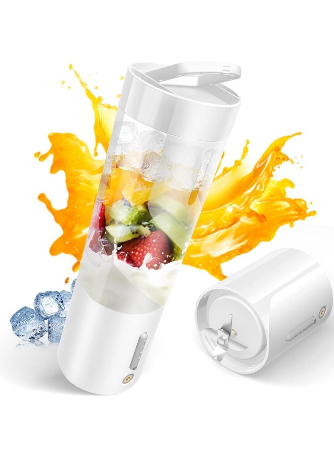 Zeemey - Portable Blender, Owaylon Personal Size Blender for Shakes and Smoothies with 6 Ultra Sharp Blades, 16 Oz Mini Blender USB Rechargeable Magnetic for Travel/Picnic/Office/Gym(White) - Image 1