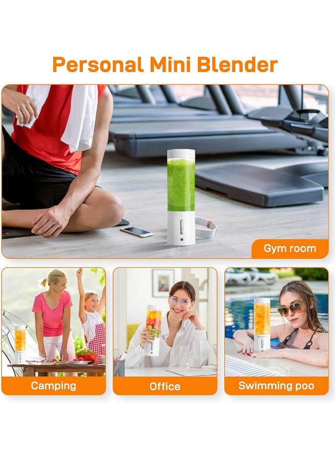 Zeemey - Portable Blender, Owaylon Personal Size Blender for Shakes and Smoothies with 6 Ultra Sharp Blades, 16 Oz Mini Blender USB Rechargeable Magnetic for Travel/Picnic/Office/Gym(White) - Image 1
