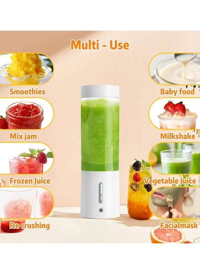 Zeemey - Portable Blender, Owaylon Personal Size Blender for Shakes and Smoothies with 6 Ultra Sharp Blades, 16 Oz Mini Blender USB Rechargeable Magnetic for Travel/Picnic/Office/Gym(White) - Image 1